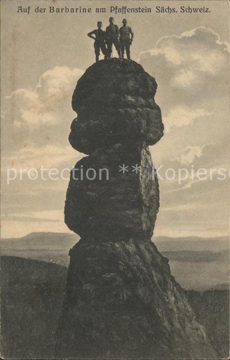 Klettern Bergsteigen Barbarine Pfaffenstein Saechsische Schweiz