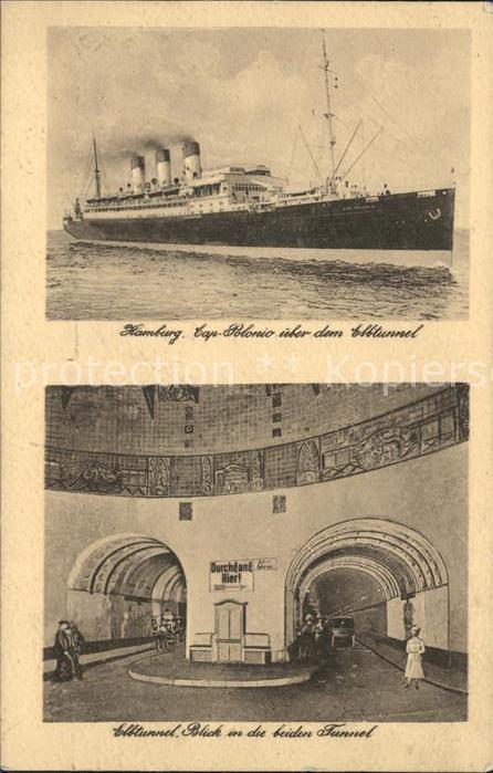 Dampfer Oceanliner Cap-Polonio Hamburg Elbtunnel