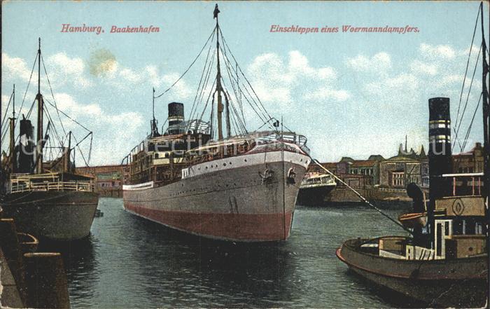 Dampfer Oceanliner Woermanndampfer Hamburg Baakenhafen