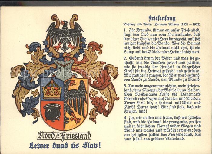 Liederkarte Friesensang Wappen