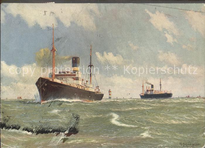 Dampfer Oceanliner Triton Kuenstlerkarte