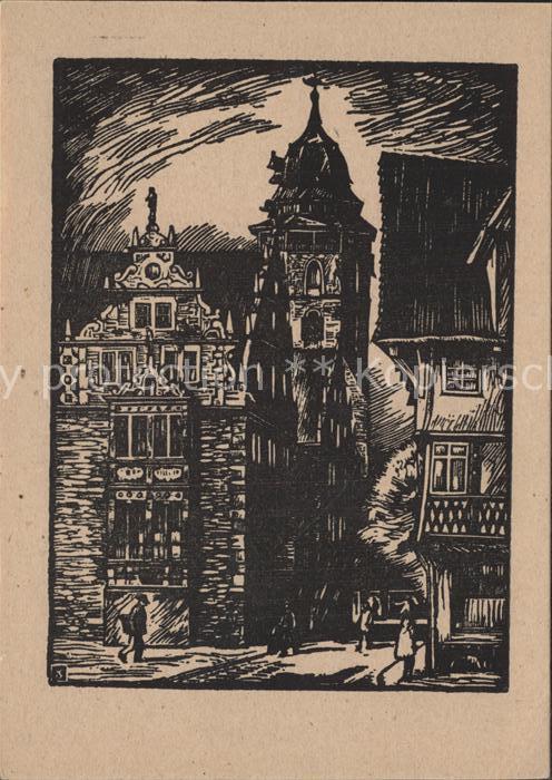 Kuenstlerkarte Karl Schlotter Holzschnitt Hannoversch