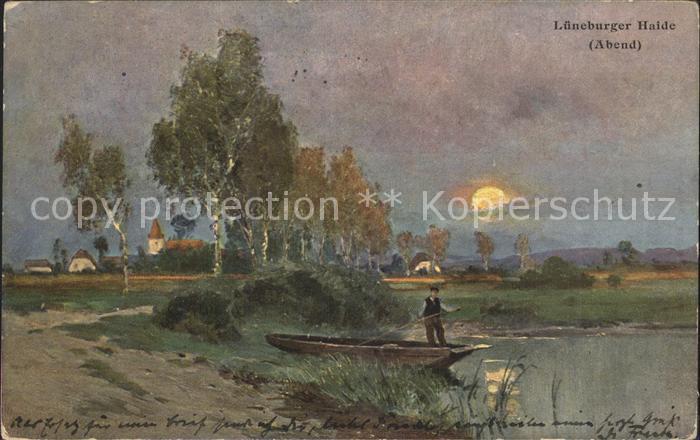 Lueneburger Heide Heide am Abend