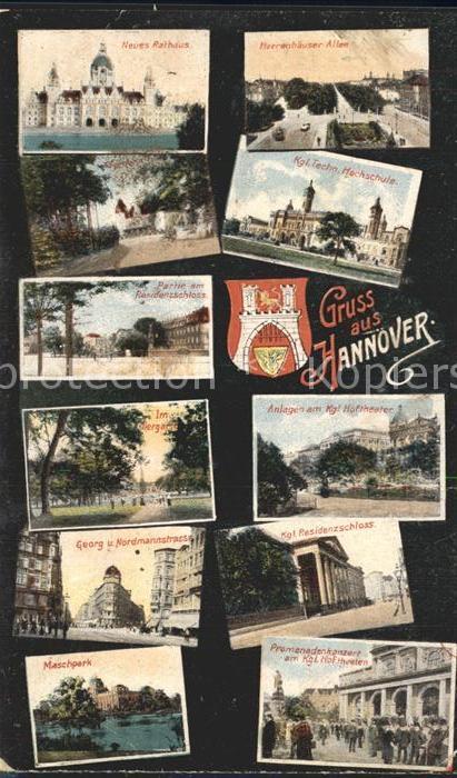 HANNOVER  CITY Neues Rathaus Herrenhaeuser Allee Tiergarten