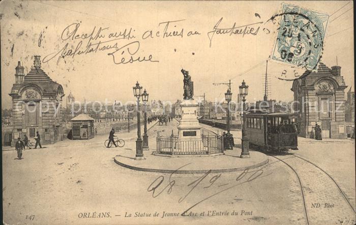 Strassenbahn Orleans Statue de Jeanne d Arc Entree du Pont