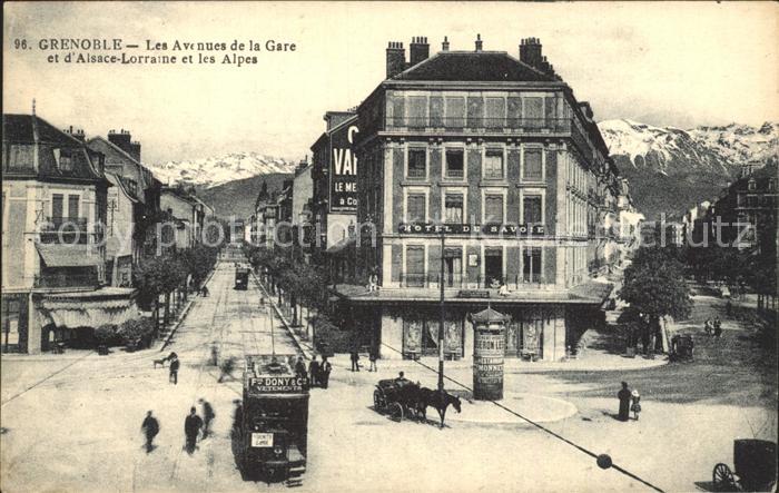 Strassenbahn Grenoble Avenues de la Gare Alsace-Lorraine Hotel de Savoie