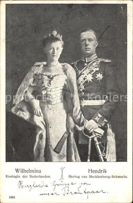 Adel Niederlande Koenigin Wilhelmina Herzog Hendrik