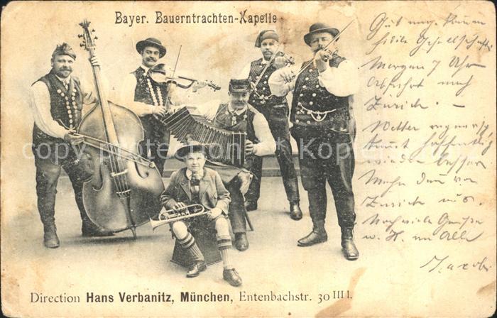 Musikanten Bayerische Bauerntrachten-Kapelle Cello Handharmonika Geige