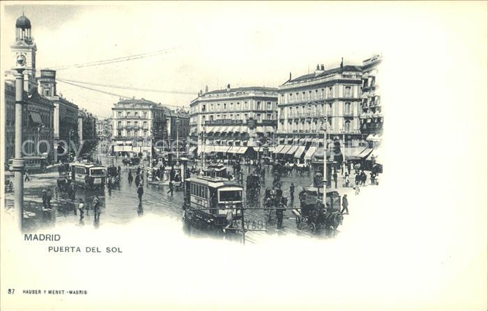 Verlag Hauser Y Menet Nr. 37 Madrid Puerta del Sol Strassenbahn