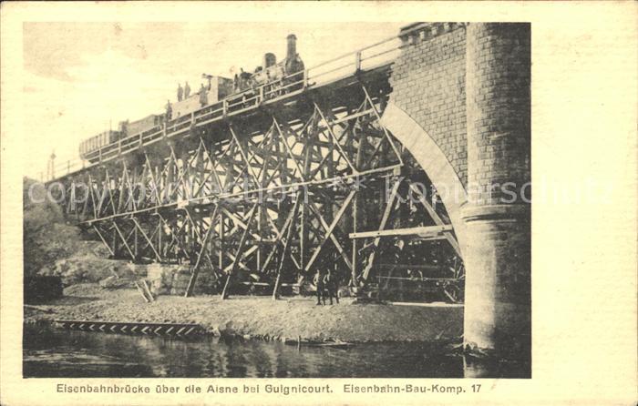 Bruecken Bauwerke Aisne Guignicourt Eisenbahnbrücke Eisen