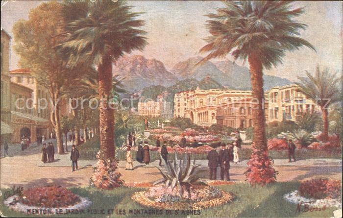 Verlag Tucks Nr. 3 Menton Jardin Public Montagnes St. Agnes