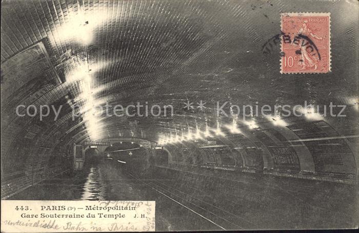 U-Bahn Subway Underground Paris Metropolitain Gare Souterraine du