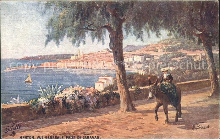 Verlag Tucks Oilette Nr. 10 Menton Vue Generale Prise de Garavan N. Beraud