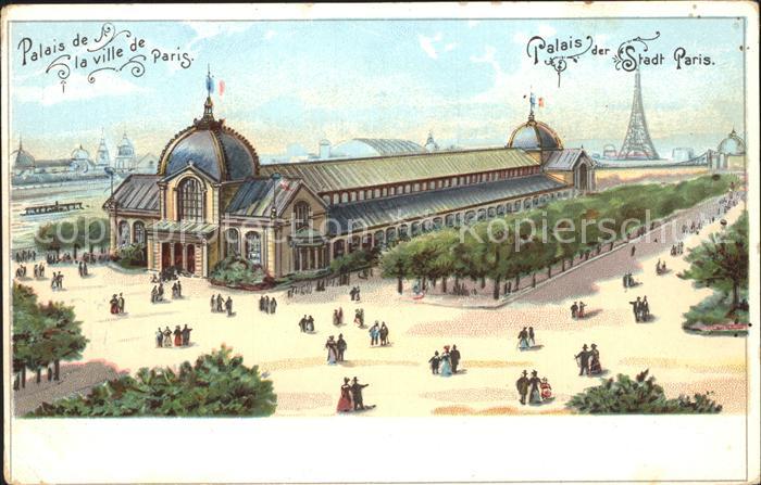 Exposition Universelle Paris 1900 Palais de la ville de Paris Litho