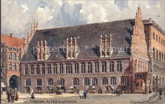 Verlag Tucks Oilette Nr. 695 Hannover Altes Rathaus Charles E. Flower
