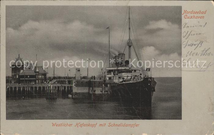 Dampfer Binnenschifffahrt Cuxhaven Westlicher Hafenkopf