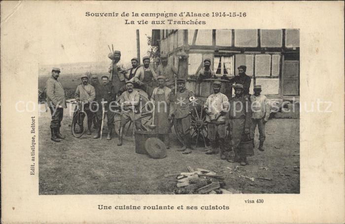 Militaria Feldkueche Field Kitchen Cuisn Cuisine roulante cuistots Alsace Vie au