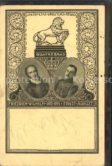 Adel Braunschweig Herzog Ernst August Friedrich Wilhelm Quatre Bras Kriegshilfe