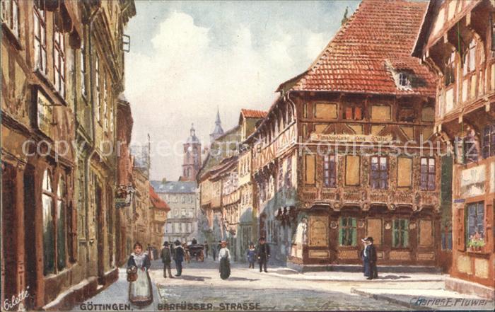 Verlag Tucks Oilette Nr. 600 B Goettingen Barfuesserstrasse Charles E. Flower