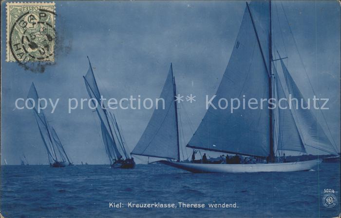 Foto NPG Nr. 502/4 Kiel Kreuzerklasse Therese Segelboote