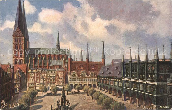 Verlag Tucks Oilette Nr. 175 B Luebeck Markt