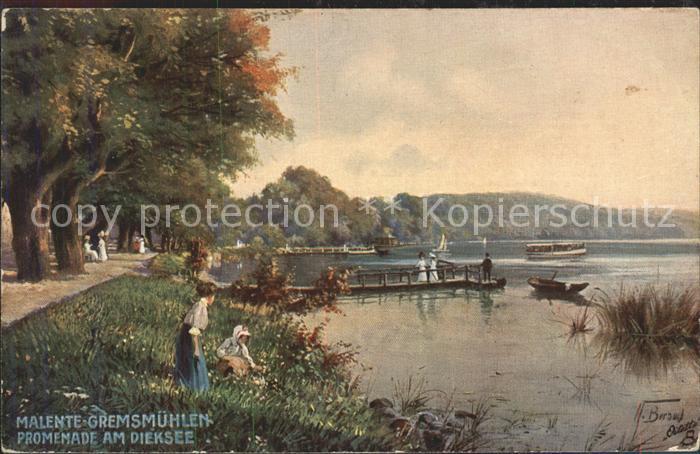 Verlag Tucks Oilette Nr. 758 Malente-Gremsmuehlen Promenade am Dieksee N. Beraud