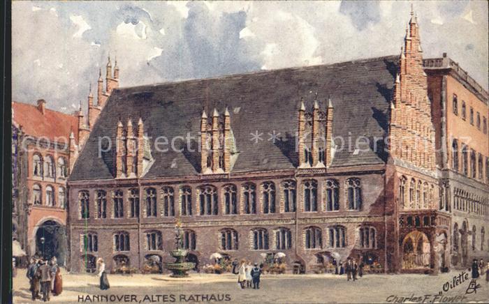 Verlag Tucks Oilette Nr. 695 Hannover Altes Rathaus Charles E. Flower
