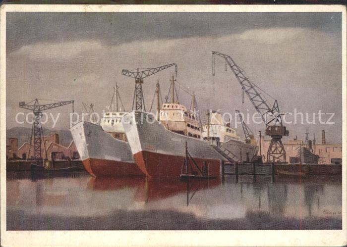 Kuenstlerkarte Friedrich Griese Schiffbau