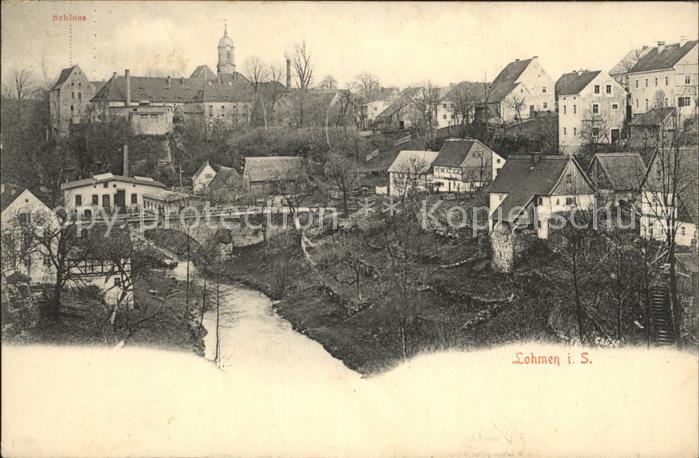 Lohmen Sachsen Gesamtansicht mit Schloss