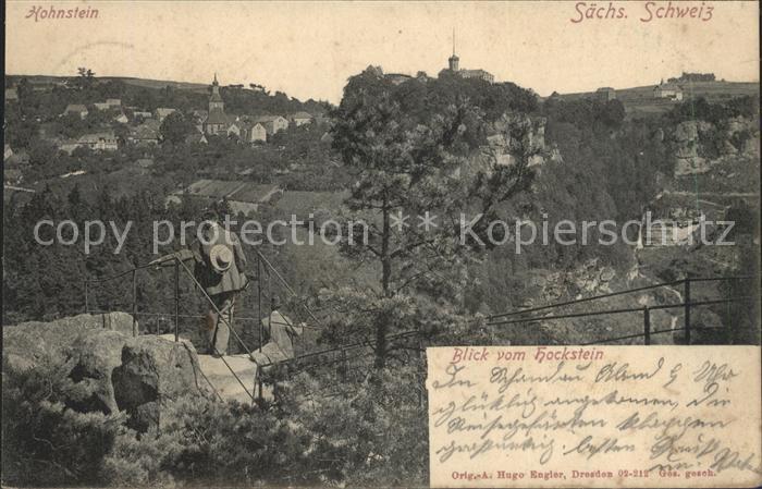 Hohnstein Saechsische Schweiz Blick vom Hockstein