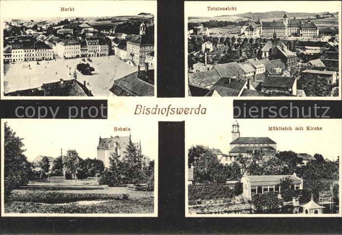 Bischofswerda Markt Muehlteich Kirche Schule