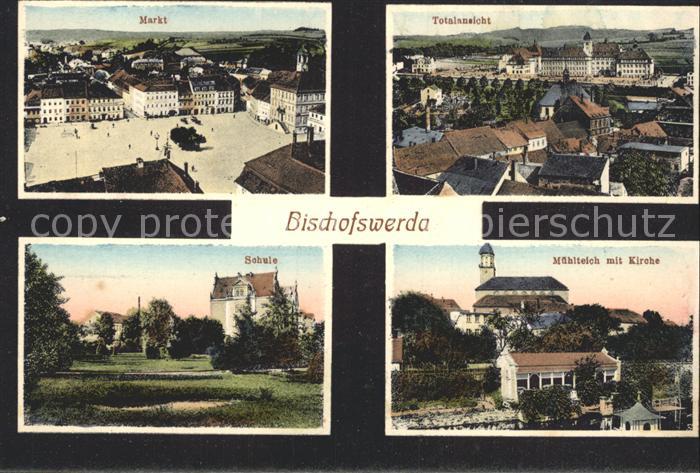 Bischofswerda Muehlteich Kirche Schule Markt