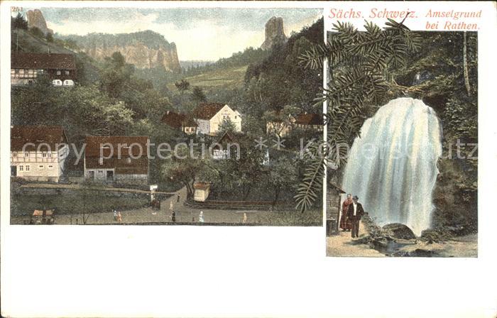 Rathen Saechsische Schweiz Amselgrund Wasserfall