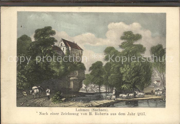 Lohmen Sachsen Nach einer Zeichnung von R. Roberts Bahnpost