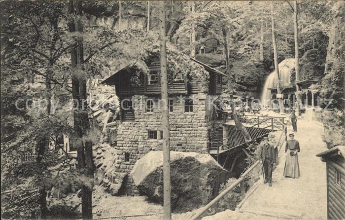 Rathen Saechsische Schweiz Amselfall Wasserfall Gaststaette