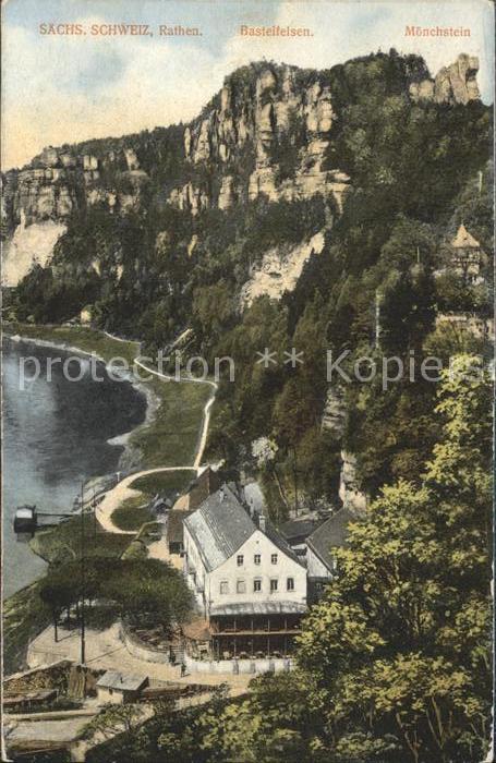 Rathen Saechsische Schweiz Gasthaus Basteifelsen Moenchstein Felsen