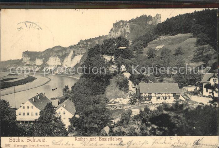Rathen Saechsische Schweiz und Basteifelsen