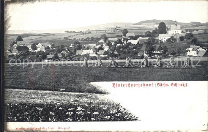 Hinterhermsdorf Gesamtansicht Erntezeit