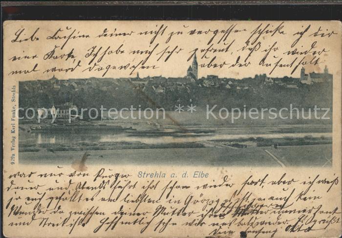 Strehla Blick ueber die Elbe