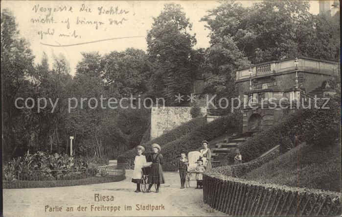 Riesa Sachsen Partie an der Freitreppe im Stadtpark