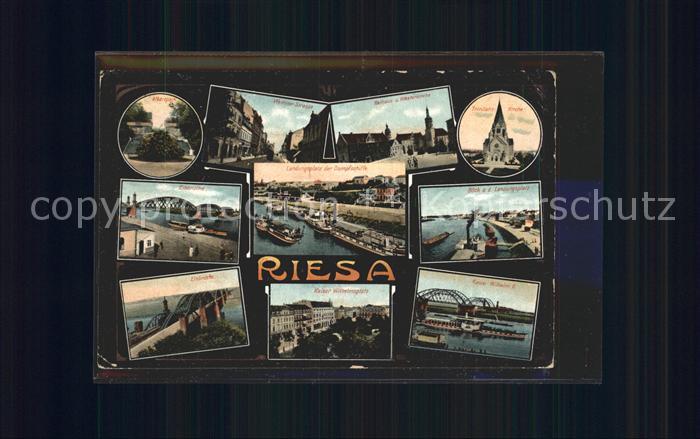 Riesa Sachsen Elbbruecke Albertpark Kaiser Wilhelmsplatz