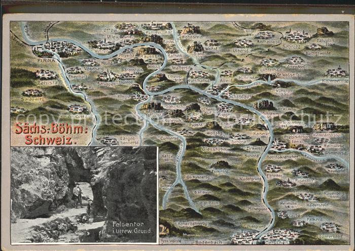 Rathen Saechsische Schweiz Felsentor Pirna Bodenbach