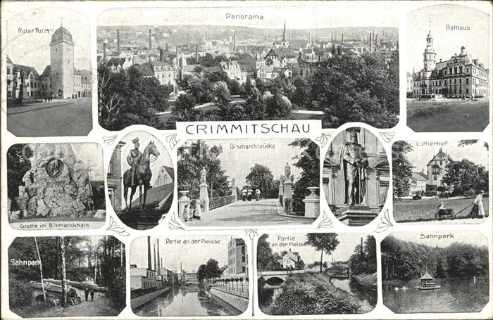 Crimmitschau Roter Turm Lutherhof Sahnpark Bismarckbruecke