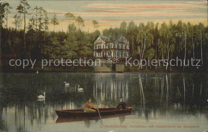 Crimmitschau Forsthaus mit Gondelteich im Sahnpark