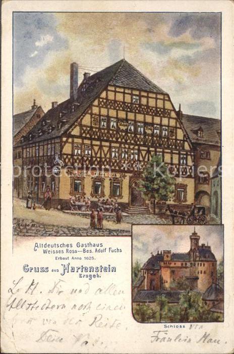 Hartenstein Zwickau Gasthaus Weisses Ross Adolf Fuchs Schloss