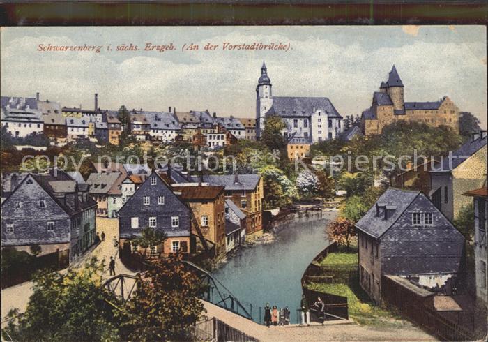 Schwarzenberg Erzgebirge Partie an der Vorstadtbruecke