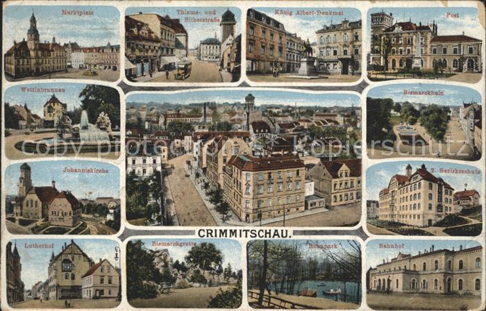 Crimmitschau Bismarckhain Koenig-Albert-Denkmal Luhterhof Schlosspark