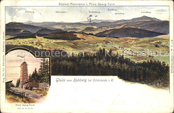 Schoenheide Erzgebirge Kuhberg Prinz Georg-Turm Poehlberg Baerenstein Fichtelber