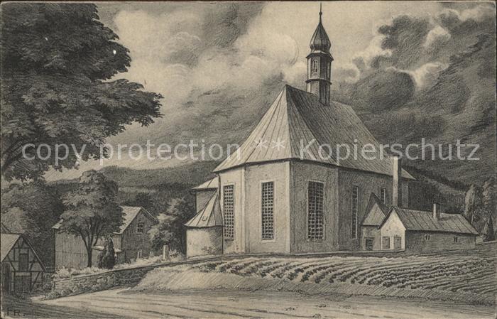 Breitenbrunn Erzgebirge Kirche Kuenstlerkarte