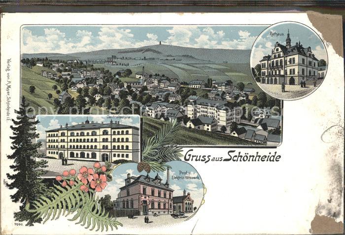 Schoenheide Erzgebirge Centralschule Post- Elektrizitaetswerk Rathaus